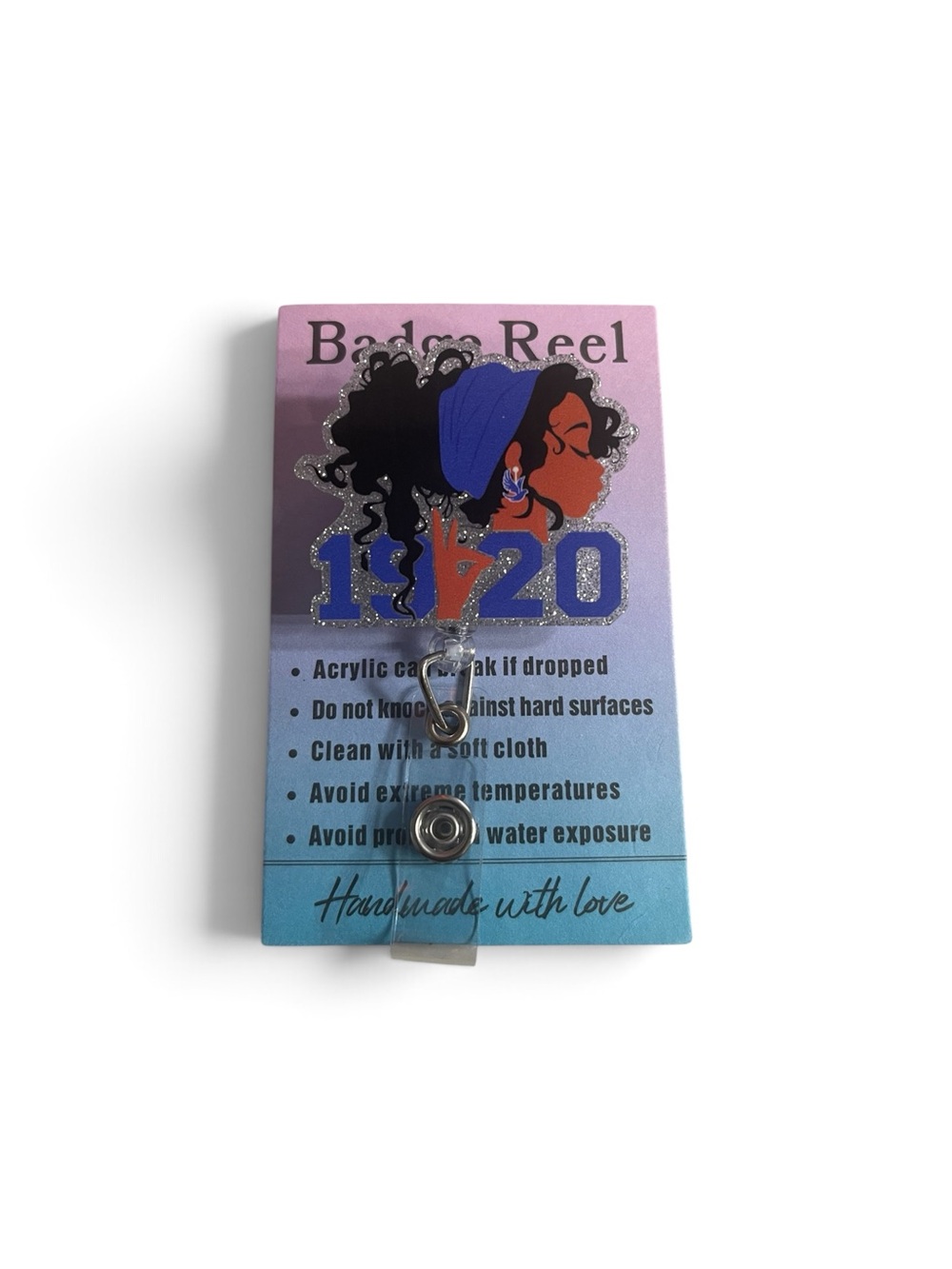 Zeta Phi Beta Woman 1920 Acrylic Badge Reel